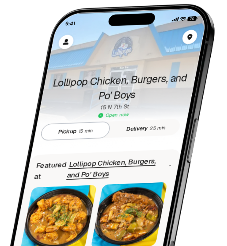 Lollipop Chicken, Burgers, and Po' Boys app preview